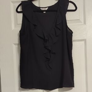 Black Ruffled Sleeveless Lauren Conrad Top
